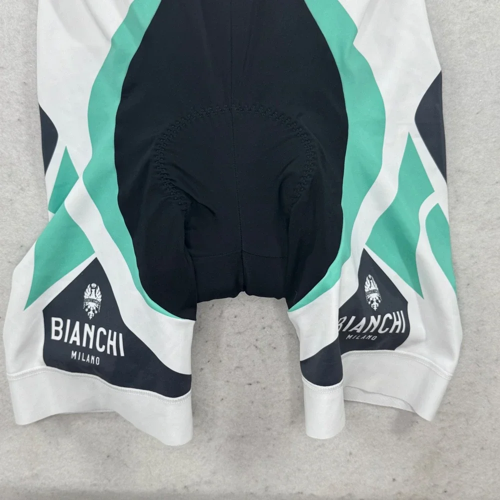 Bianchi Milano Cycling Bib Shorts Small White Padded Butt Italy Biking